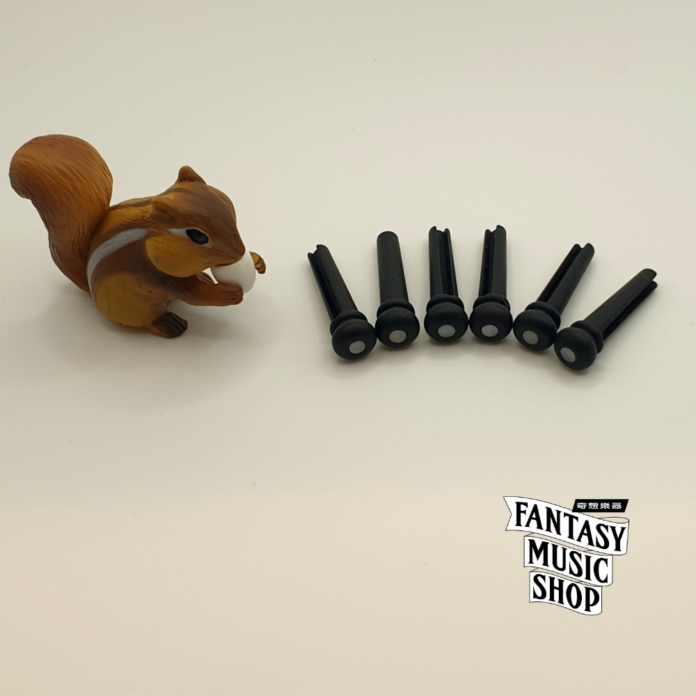 黑檀木鑲雲母貝 弦釘 | 一組六支 — 三峽吉他 / Bass｜YA! 玩音樂