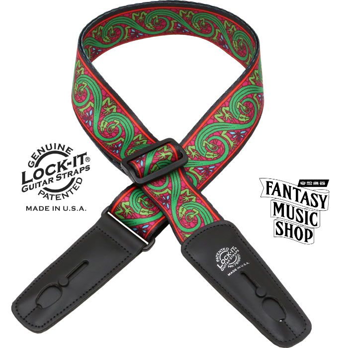 Lock-it straps 安全背帶 Bob Masse 綠蜥蜴款| Lock-It Straps 免安裝直接提供保護 美國製 — 三峽吉他 / Bass｜YA! 玩音樂