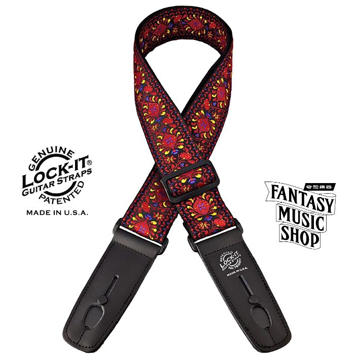 Lock-it straps 安全背帶 緹花編織 摩洛哥款| Lock-It Straps 免安裝直接提供保護 美國製 — 三峽吉他 / Bass｜YA! 玩音樂