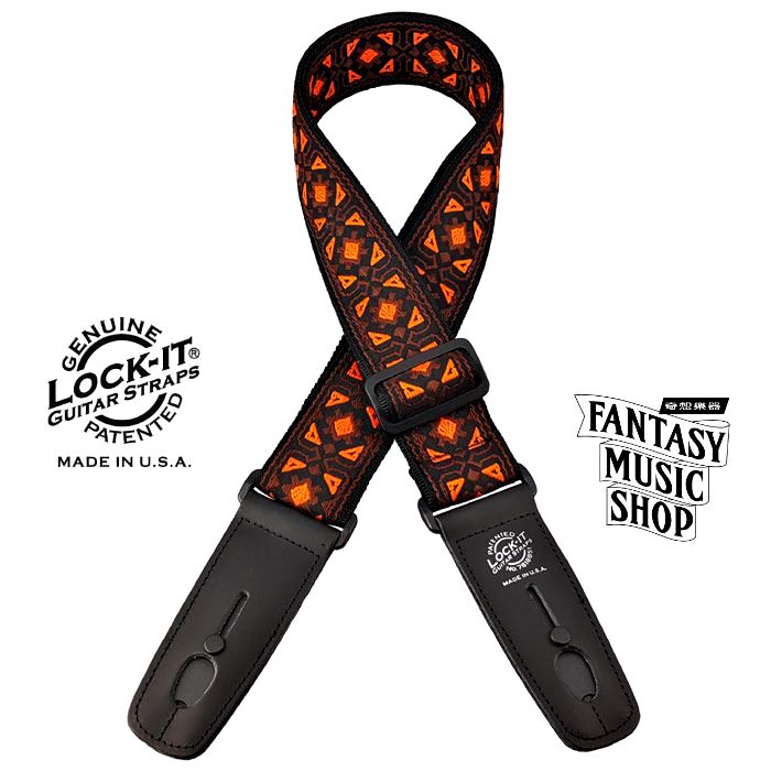 Lock-it straps 安全背帶 緹花編織 遊唱者款| Lock-It Straps 免安裝直接提供保護 美國製 — 三峽吉他 / Bass
