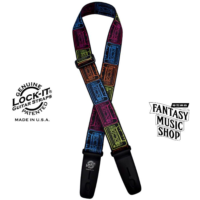 Lock-it straps 安全背帶 搖滾系列 復古卡帶款| Lock-It Straps 免安裝直接提供保護 美國製 — 三峽吉他 / Bass｜YA! 玩音樂
