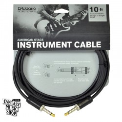 D'Addario 10ft American Stage Instrument Cables (PWAC-PW-AMSG-10)雙直頭導線