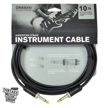 Daddario 10ft American Stage 雙直頭導線 (PWAC-PW-AMSG-10)