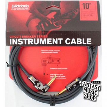 D'Addario 10ft Circuit Breaker L頭+直頭快拆開關導線 (PWAC-PW-AGRA-10)