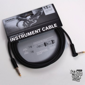 Daddario 15ft American Stage L頭+直頭導線 (PWAC-PW-AMSGRA-15)