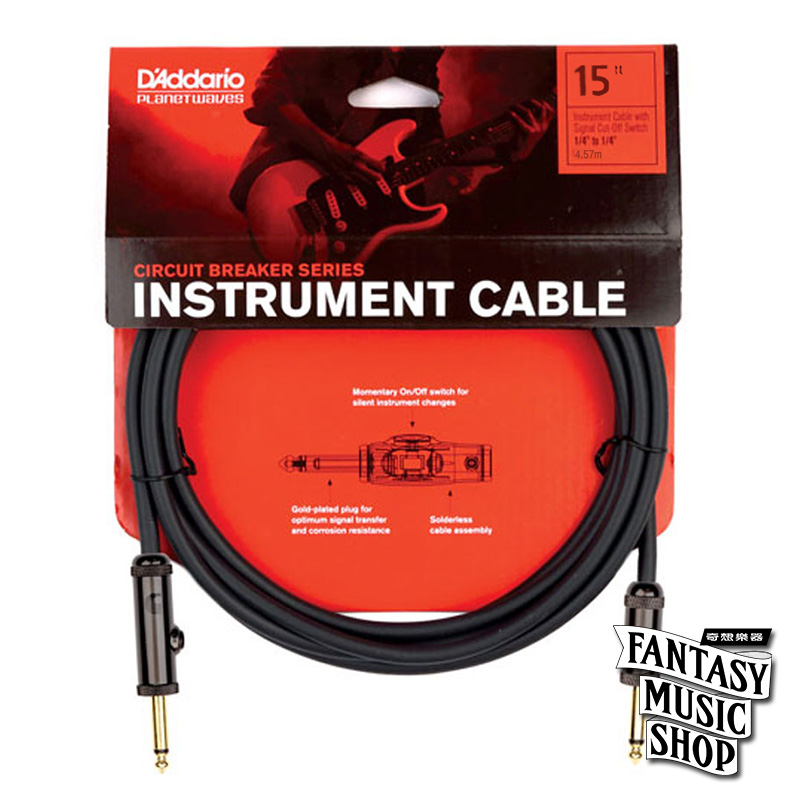 Daddario 15ft Circuit Breaker (PWAC-PW-AGL-15)雙直頭快拆開關導線 — 三峽錄音 / 音響｜YA! 玩音樂