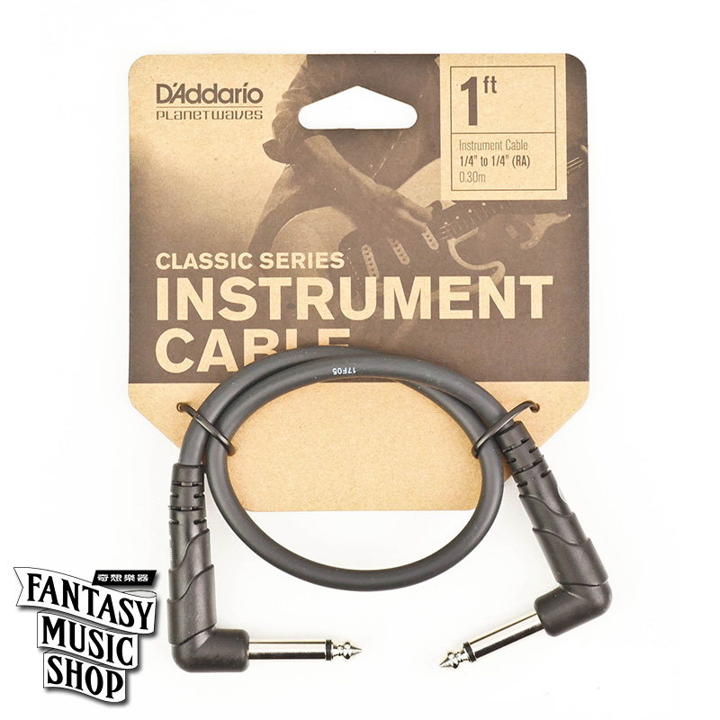 Daddario 1ft Classic series L頭短導線 (PWAC-PW-CGTPRA-01) — 三峽配件 / 週邊｜YA! 玩音樂