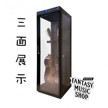 三面透明玻璃 二支吉他型 | 吉他電吉他電貝斯用單門 專業防潮櫃 | CH-168-215G