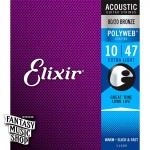 Elixir 80/20 黃銅Polyweb民謠吉他弦(10-47)
