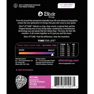 Elixir ATTUNE 紅銅 民謠吉他弦 11-52