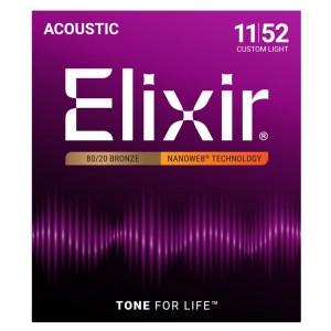 Elixir 紅銅 Nanoweb 覆膜 民謠吉他弦 (11-52)