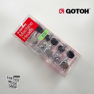 GOTOH 黑色塑料方弦鈕頭 鉻合金鈕身 CR B07 | 1:21齒輪比 45度左3右3 齒輪精細度高 