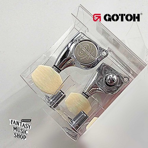 GOTOH 乳白塑料方弦鈕頭 鉻合金鈕身 CR M07 | 1:21齒輪比 45度左3右3 齒輪精細度高 GOTOH 乳白塑料方弦鈕頭 鉻合金鈕身 CR M07 | 1:21齒輪比 45度左3右3 齒輪精細度高