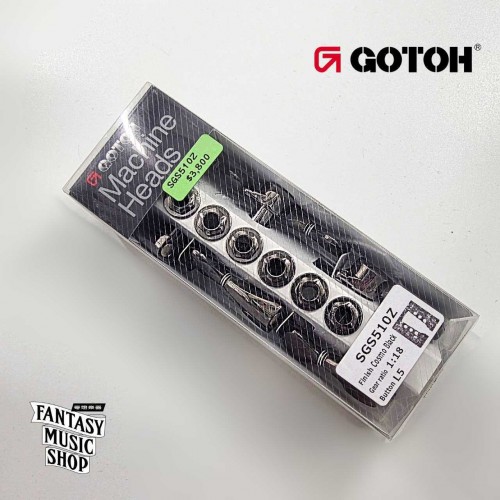 GOTOH 墨黑鋅合金弦鈕頭 墨黑鈕身 SGS510Z | 1:18齒輪比 45度左3右3 GOTOH 墨黑鋅合金弦鈕頭 墨黑鈕身 SGS510Z | 1:18齒輪比 45度左3右3