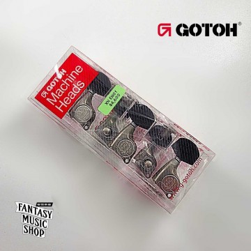 GOTOH 最新Lubri-Plate塗層 鎳銀色 黑檀木方弦鈕頭 XN EN01 | 1:21齒輪比 45度左3右3 齒輪精細度高