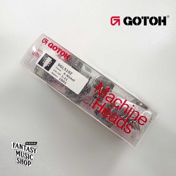 GOTOH 最新Lubri-Plate塗層 鎳銀色 黑檀木方弦鈕頭 XN EN01 | 1:21齒輪比 45度左3右3 齒輪精細度高
