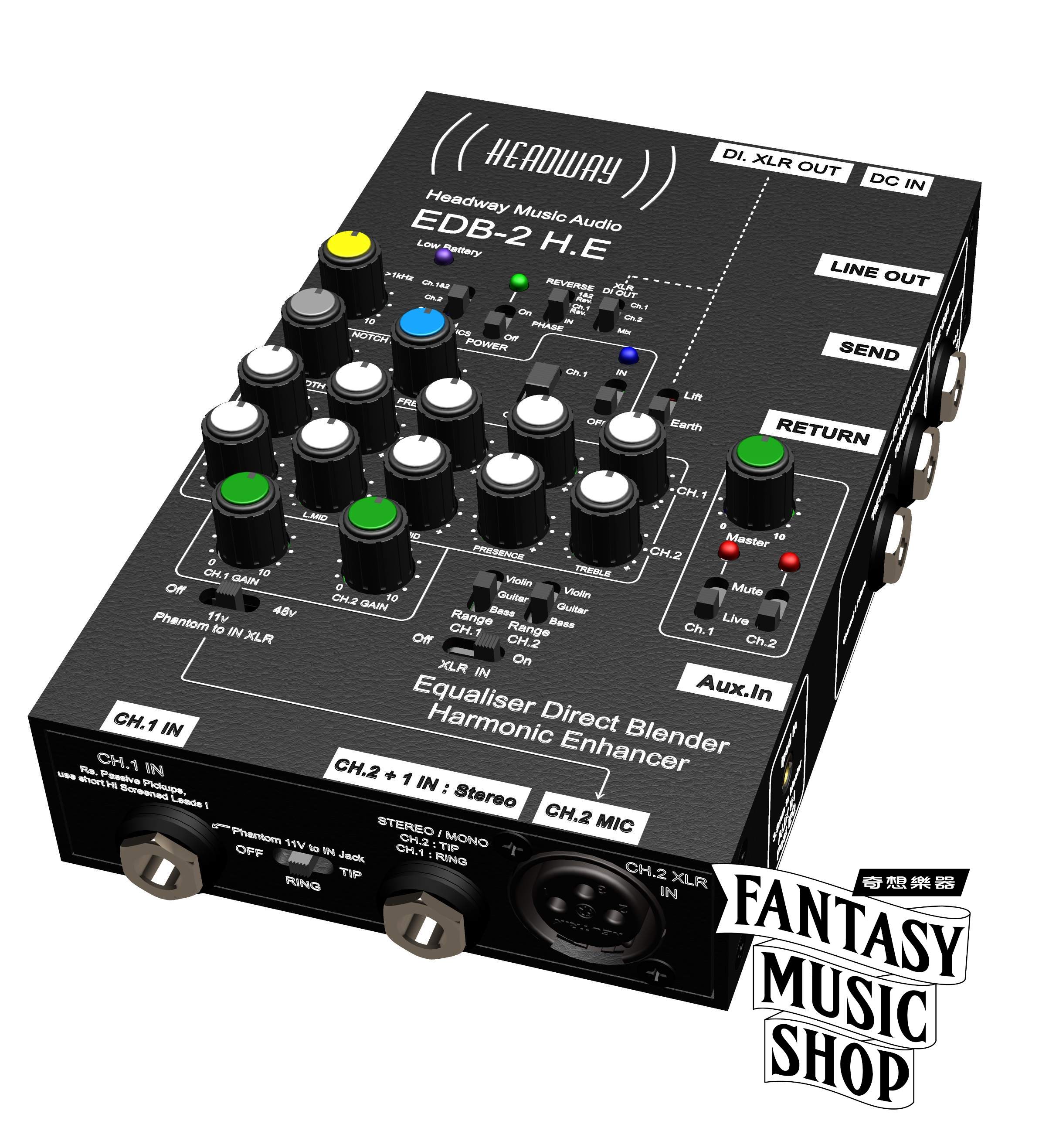 Headway 英國Headway EDB-2 HE 雙軌前級 木吉他/烏克麗麗/貝斯前級 — 三峽烏克麗麗｜YA! 玩音樂