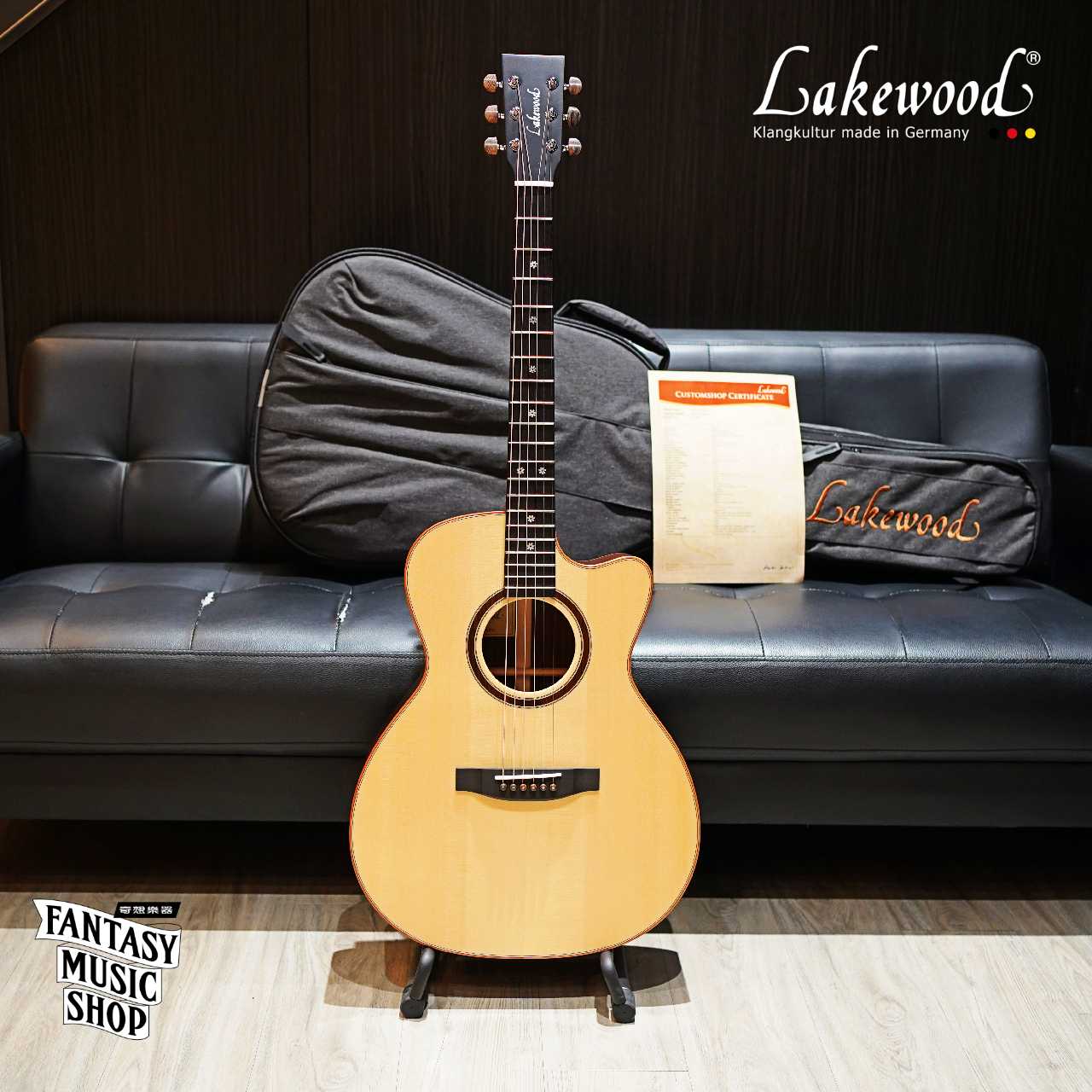 Lakewood Lakewood M32C 白珍珠母貝 星星雪花鑲貝 客製款 全單板手工民謠吉他 — 三峽吉他 / Bass