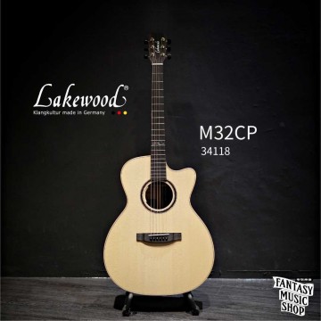 Lakewood M32CP 含拾音器 響孔環鑲鮑魚貝 全單板手工民謠吉他 
