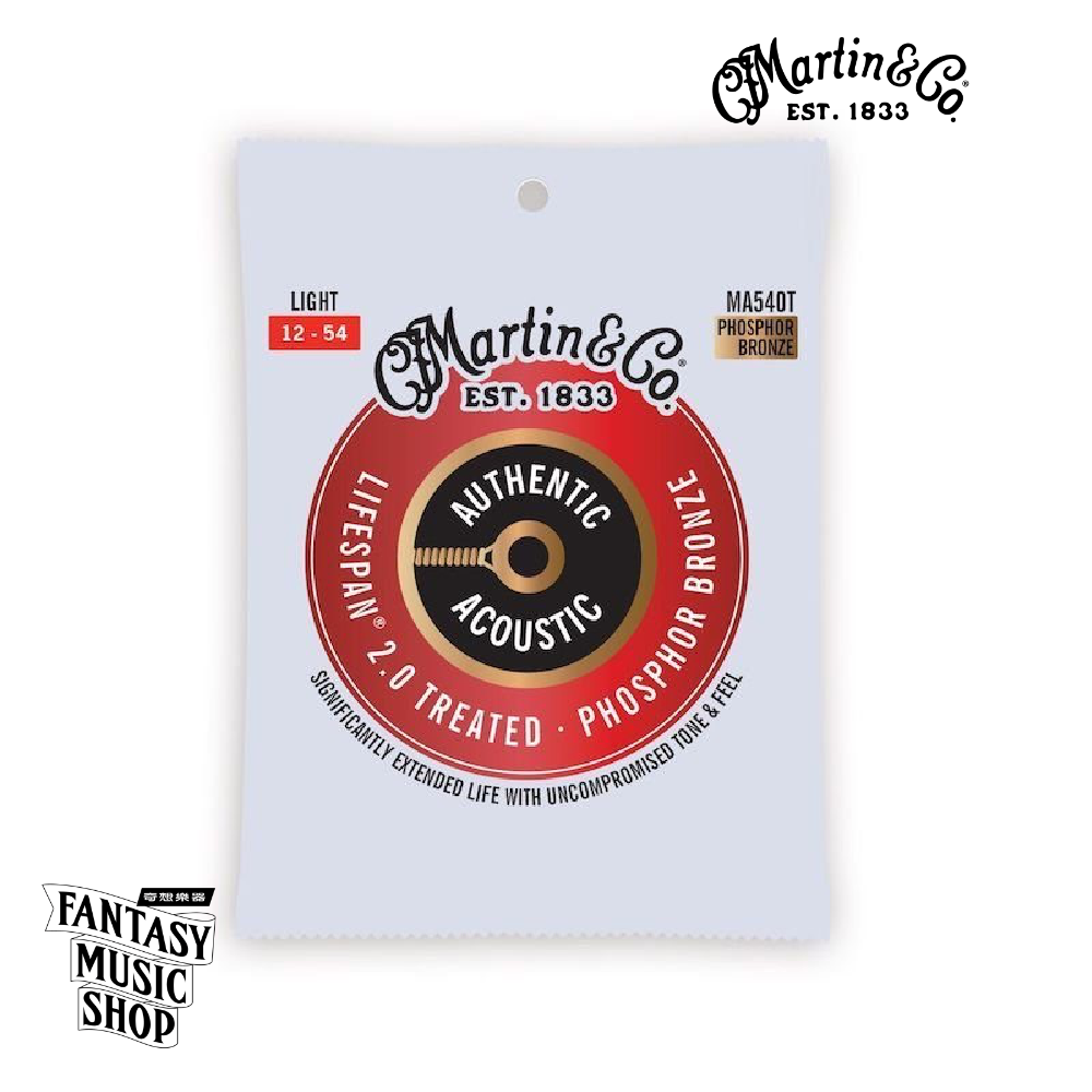 Martin 美國 Martin MA540T 民謠吉他弦 12-54 磷青銅 紅銅 覆膜弦 — 三峽吉他 / Bass｜YA! 玩音樂
