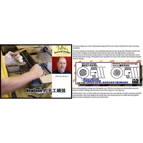 英國Newtone 雙繞 Double Wound 民謠吉他手工弦 | 三種規格