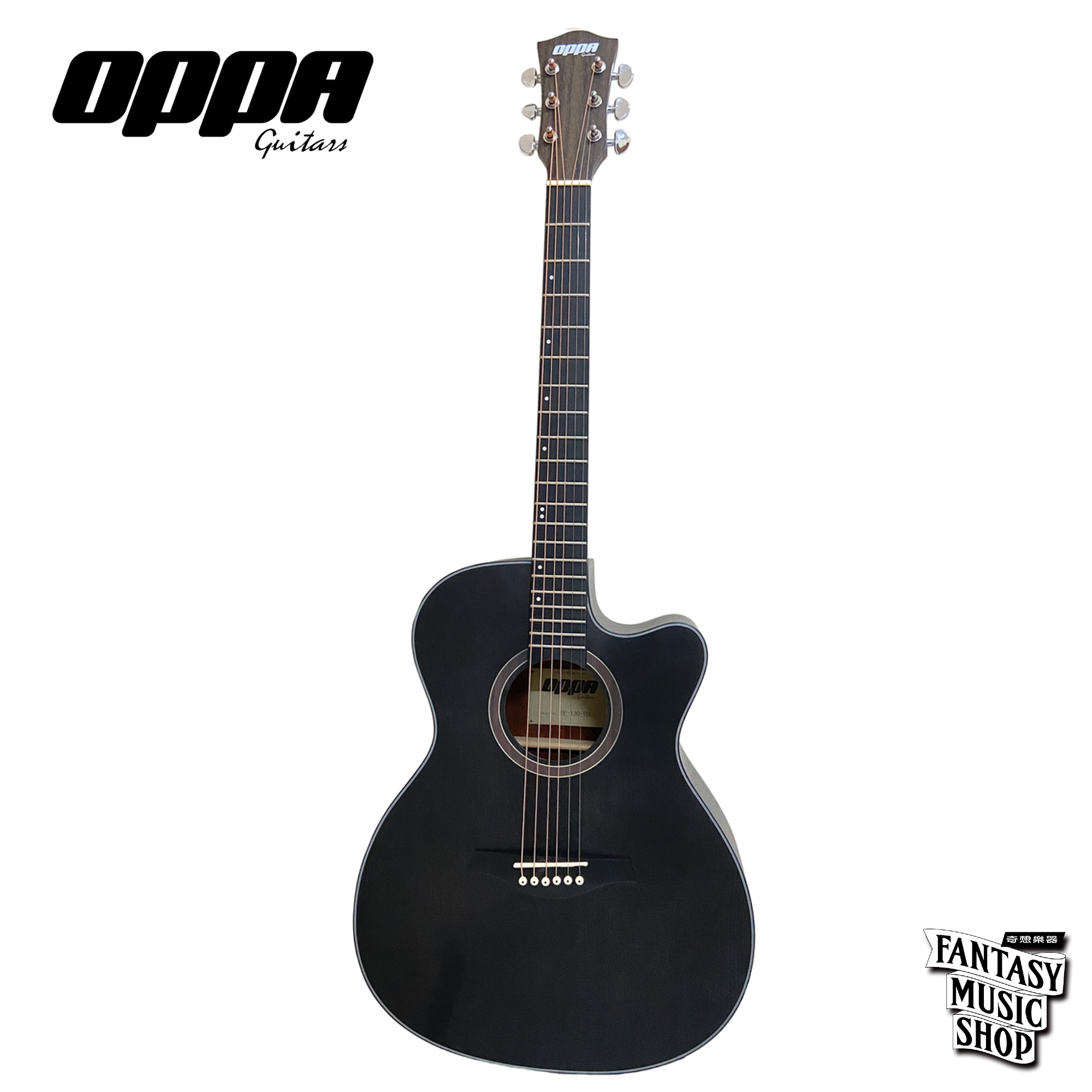 OPPA OPPA 雲杉面板缺角民謠吉他 OP-130-TBK — 三峽吉他 / Bass｜YA! 玩音樂