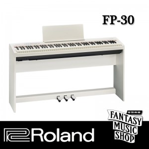 Roland FP-30X 88鍵數位鋼琴 白色 整套 | 含腳架,琴椅, 延音踏板