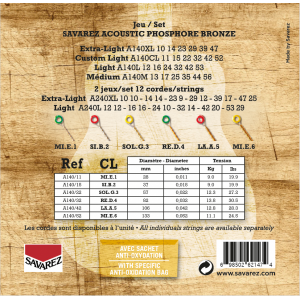 Savarez 法國經典民謠吉他弦 | 磷青銅 紅銅A140CL | 011-52